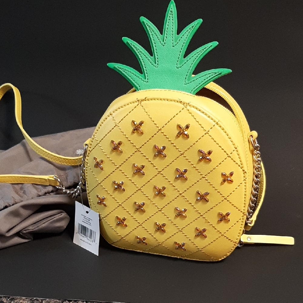 NWT Kate Spade "How Refreshing" Bright Yellow & Green Pineapple Crossbody Bag